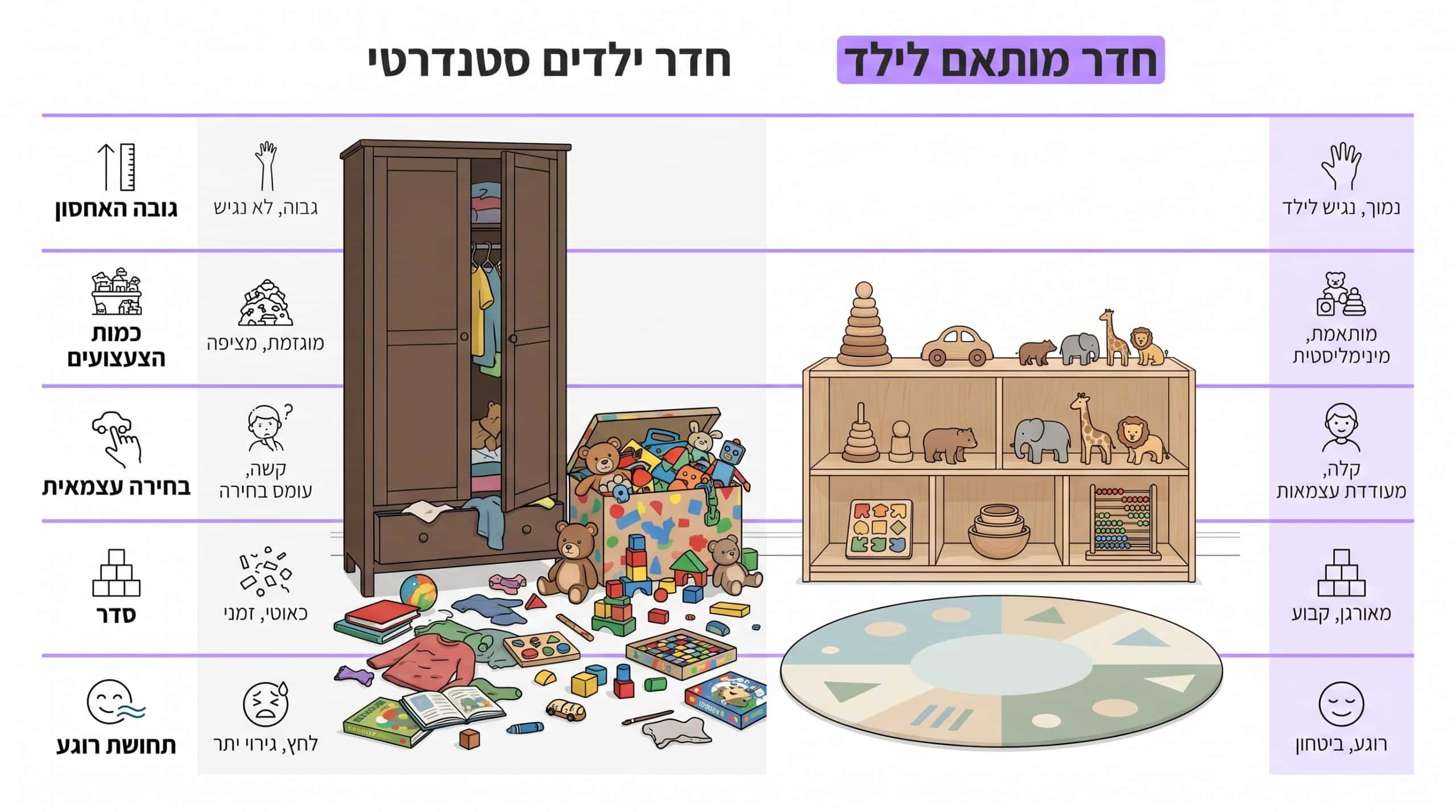 חדר רגיל מול חדר מותאם לילד – ההבדלים בפועל