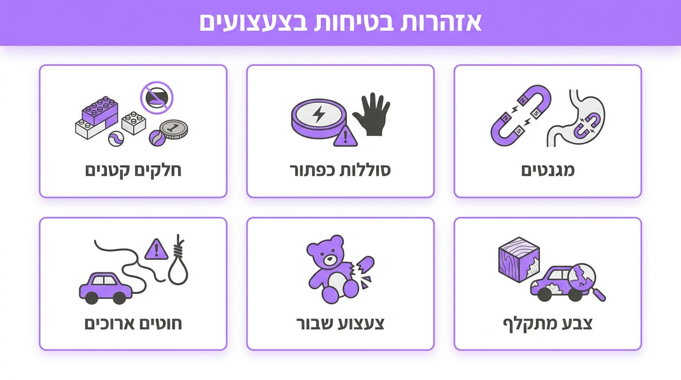 סיכוני בטיחות בצעצועים — מה חשוב לדעת